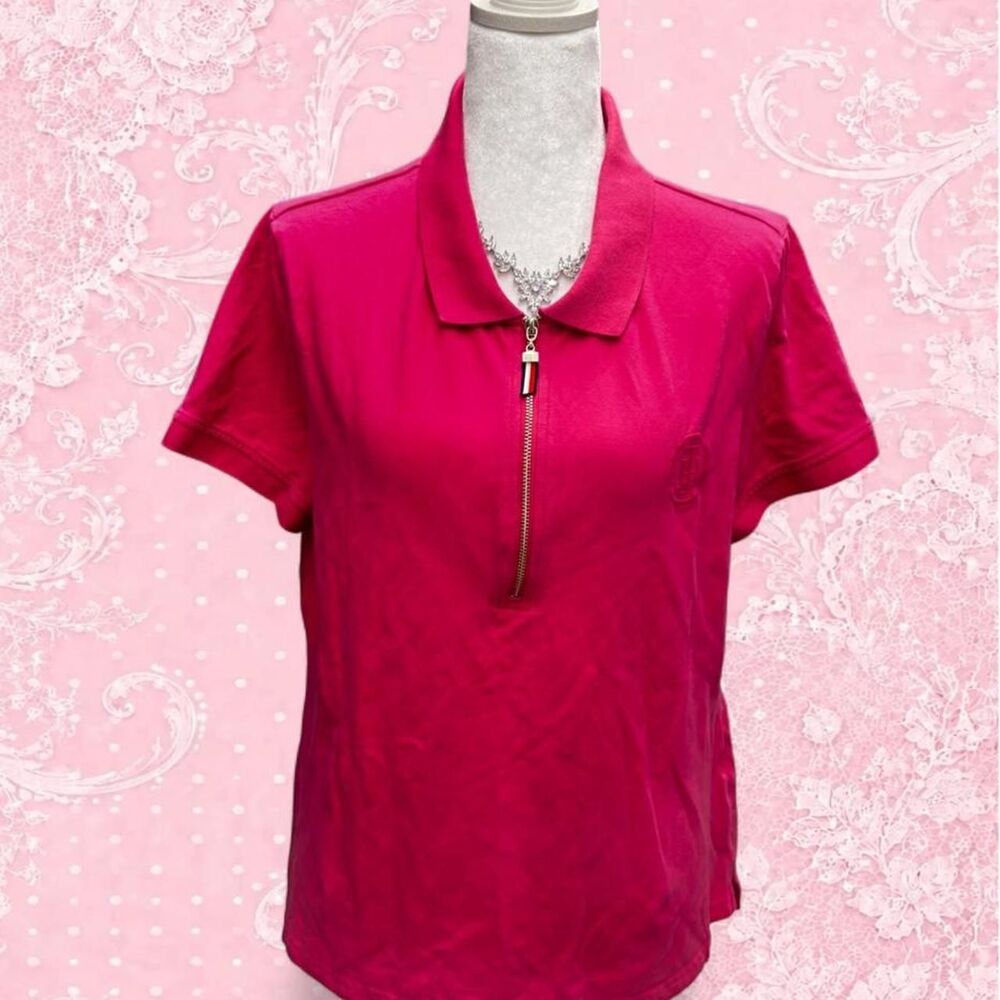 Tommy-hilfiger Women's Pink and Red Polo-shirts